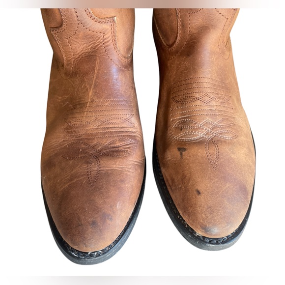 Dingo Men’s Pull On Cowboy Boots, Distressed Tan Leather, Size 8.5 Extra Wide - Picture 5 of 7